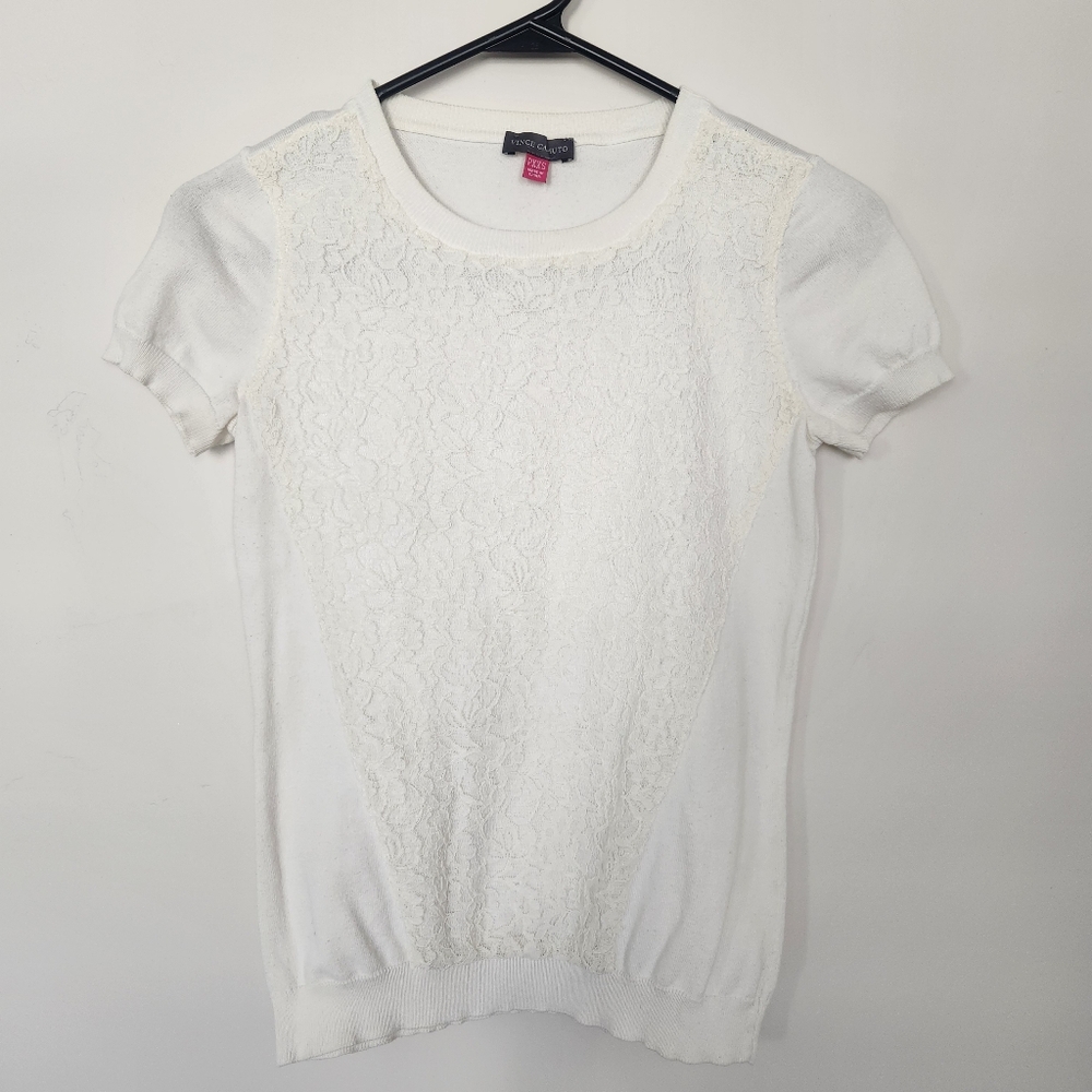 Vince Camuto XXS Petite Lacy Panel Women's Top